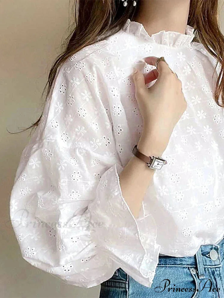 Gathering Ruching Lantern Sleeve Top Retro Top