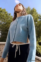 Gentle Basic Circular Neck Lengthy Sleeve Cardigan