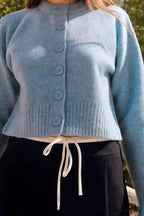 Gentle Basic Circular Neck Lengthy Sleeve Cardigan