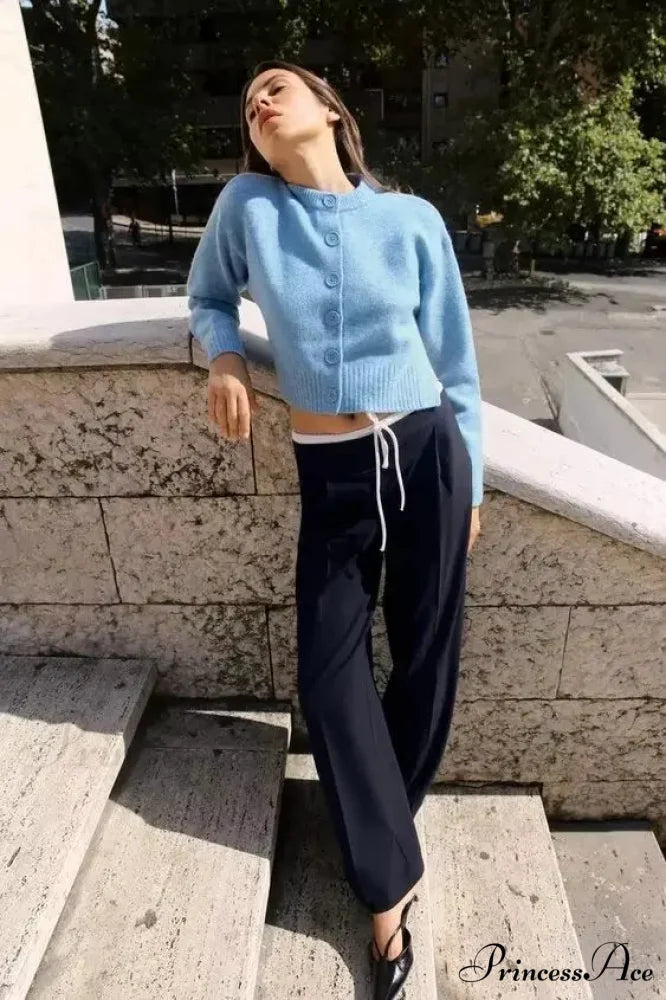 Gentle Basic Circular Neck Lengthy Sleeve Cardigan