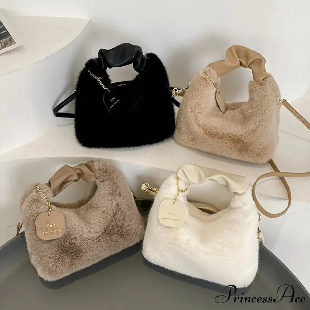Gentle Fluffy Basic Crossbody Handbag Women's Bag