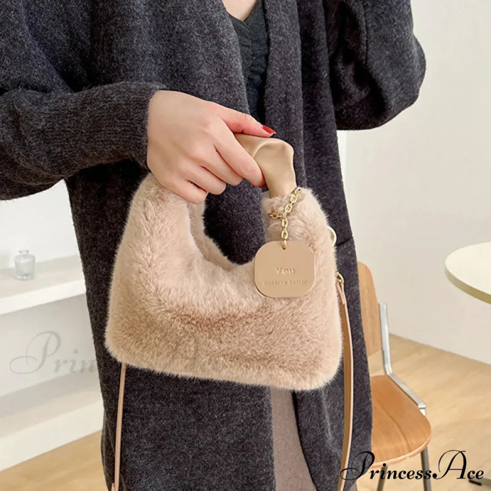 Gentle Fluffy Basic Crossbody Handbag Women's Bag