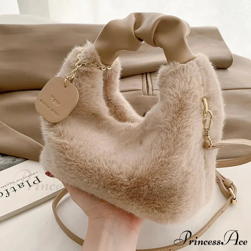 Gentle Fluffy Basic Crossbody Handbag Women's Bag