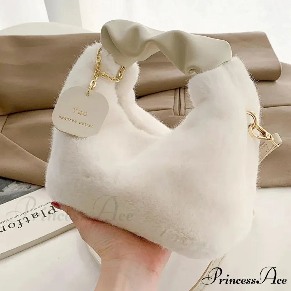 Gentle Fluffy Basic Crossbody Handbag Women's Bag