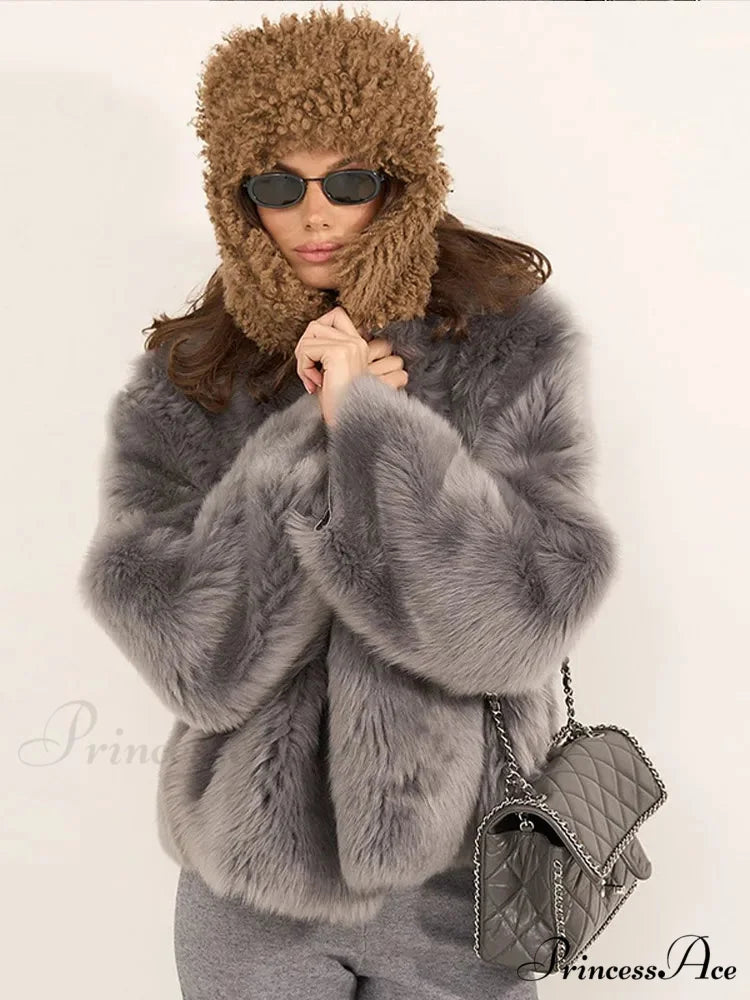 Gentle Puffy Collar Extended Sleeve Jacket