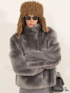 Gentle Puffy Collar Extended Sleeve Jacket