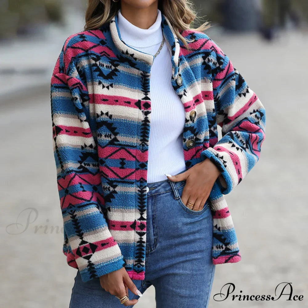 Geometric Casual Design Coat