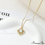 Geometric Shape White Shining Zircon Necklace