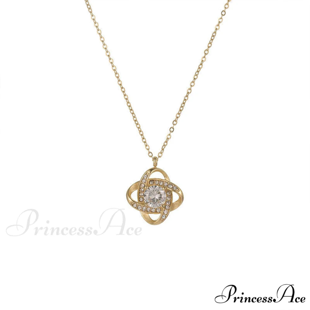 Geometric Shape White Shining Zircon Necklace