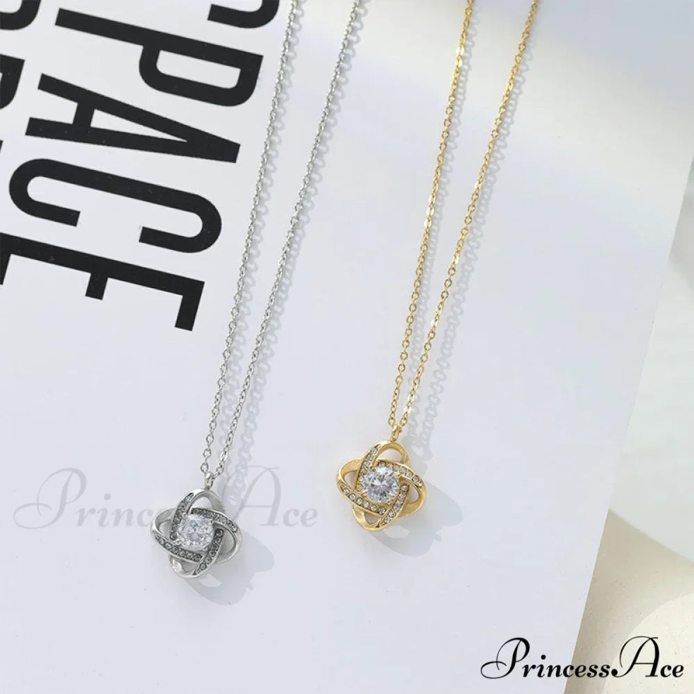 Geometric Shape White Shining Zircon Necklace