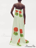 Geranium Floral Stylish Print Maxi Dress