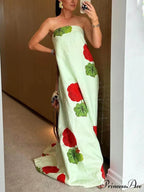 Geranium Floral Stylish Print Maxi Dress