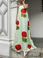 Geranium Floral Stylish Print Maxi Dress
