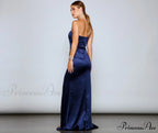 Gianna Strapless Stylish High-Slit Satin Dress