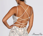 Ginger Sequin Stylish Mesh Strappy Gown