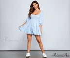 Girly Vibes Stylish Gingham Babydoll Dress