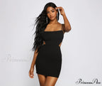 Glam And Pose Charming Crepe Cutout Mini Dress