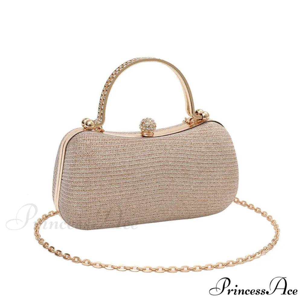 Gleaming Heart Form Evening Clutch Chain Shoulder Bag