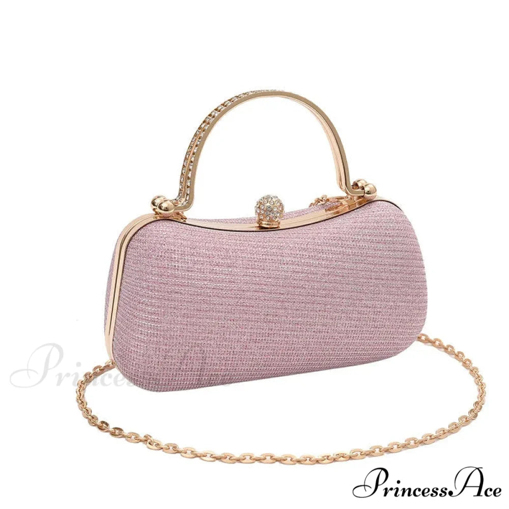 Gleaming Heart Form Evening Clutch Chain Shoulder Bag
