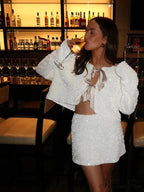 Gleaming Ivory Sequins Jacket