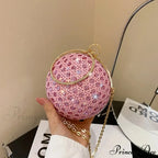 Glimmering Circular Glossy Gem Evening Shoulder Clutch Bag