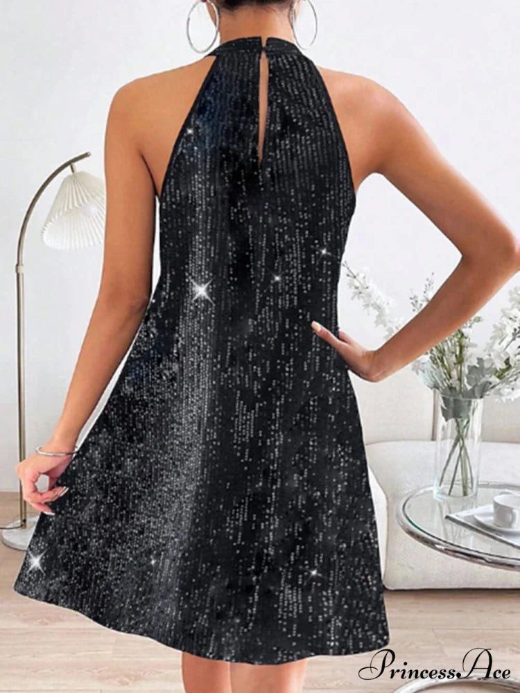 Glitter Elegant Halterneck Dress