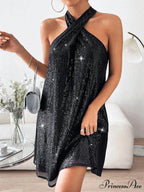 Glitter Elegant Halterneck Dress