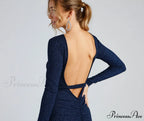 Glitter Nights Open Charming Back Mini Dress