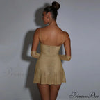 Glitter Party Club Fashion Outfits Spaghetti Strap Sexy Slit Dress