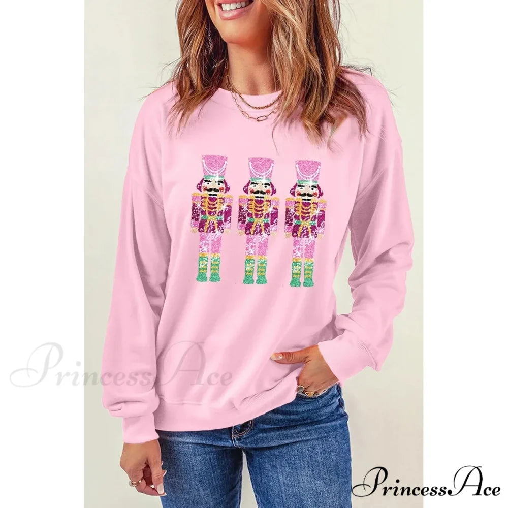 Glitter Patchwork Vintage Harajuku Slim Streetwear Christmas Hoodie