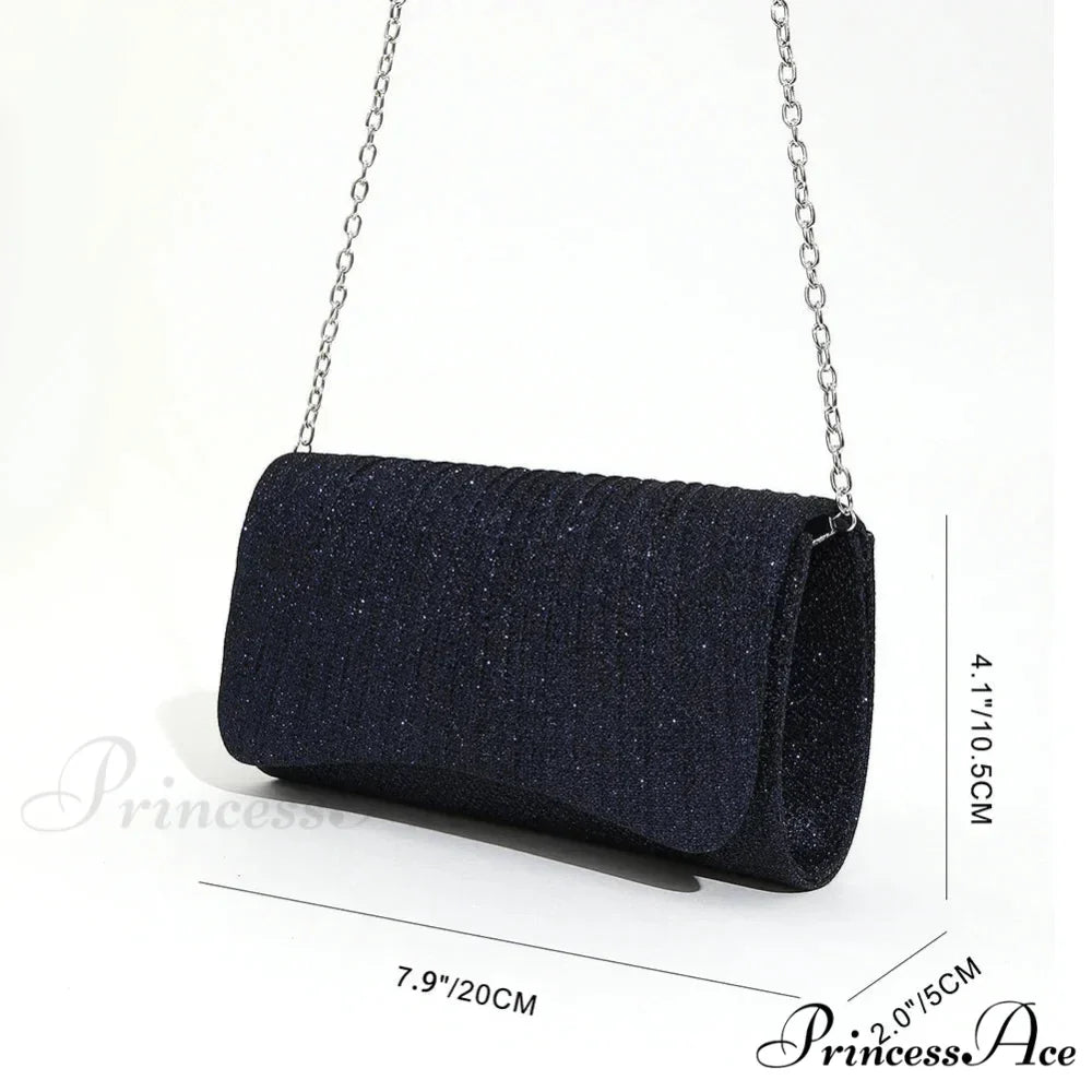 Glossy Shoulder Chain Satchel Marriage Cocktail Clutch Bag