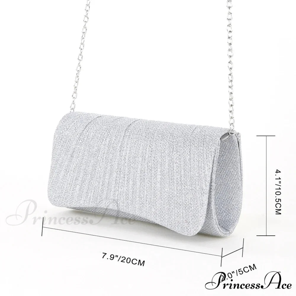 Glossy Shoulder Chain Satchel Marriage Cocktail Clutch Bag