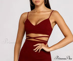 Go All Out Waist Graceful Cut Out Crepe Mini Dress