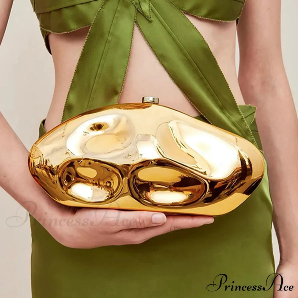 Gold Acrylic Evening Purse Designer Wedding Bag