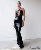 Gold Sequin Backless Long Party Dress