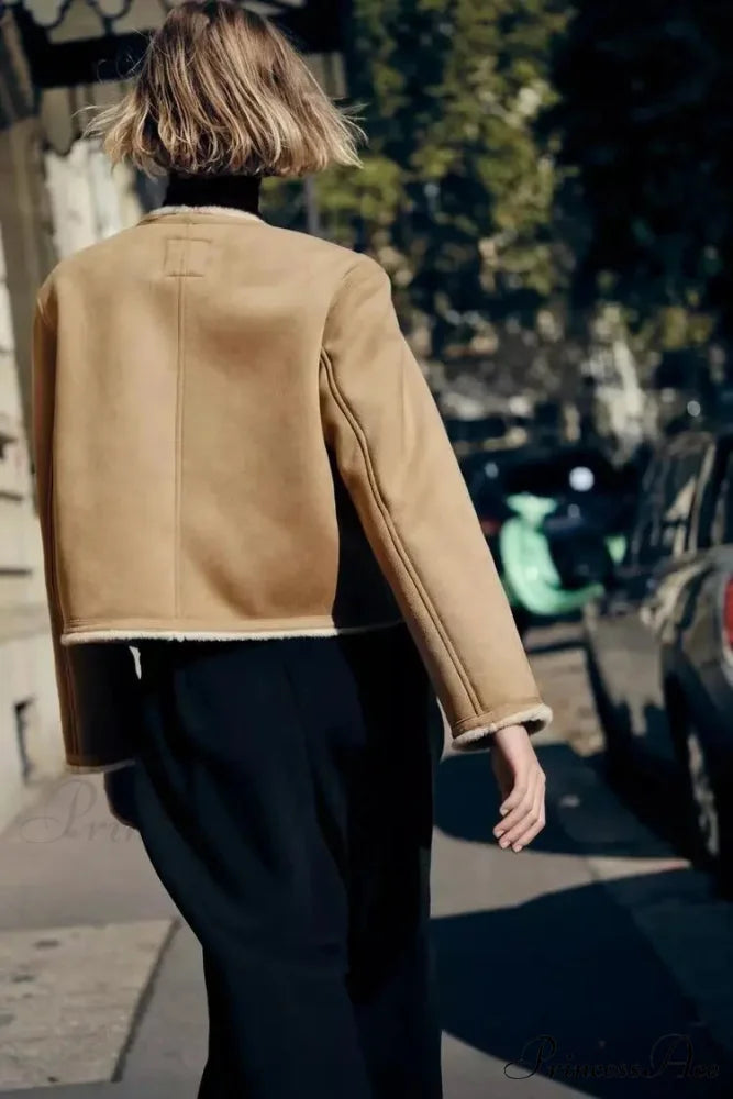 Golden Buttoned Long Sleeve Reversible Cardigan