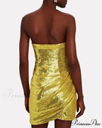 Golden Shining Sequins Mini Party Dress
