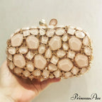 Golden/Silvery Crystal Evening Clutch Wristlet