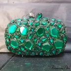 Golden/Silvery Crystal Evening Clutch Wristlet