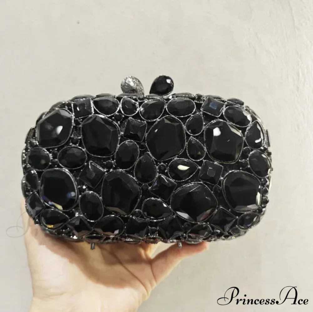 Golden/Silvery Crystal Evening Clutch Wristlet