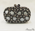 Golden/Silvery Crystal Evening Clutch Wristlet