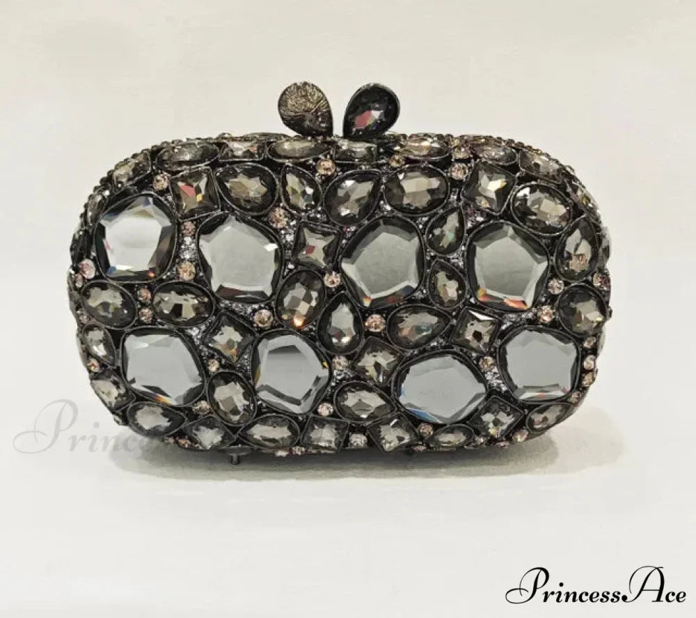 Golden/Silvery Crystal Evening Clutch Wristlet