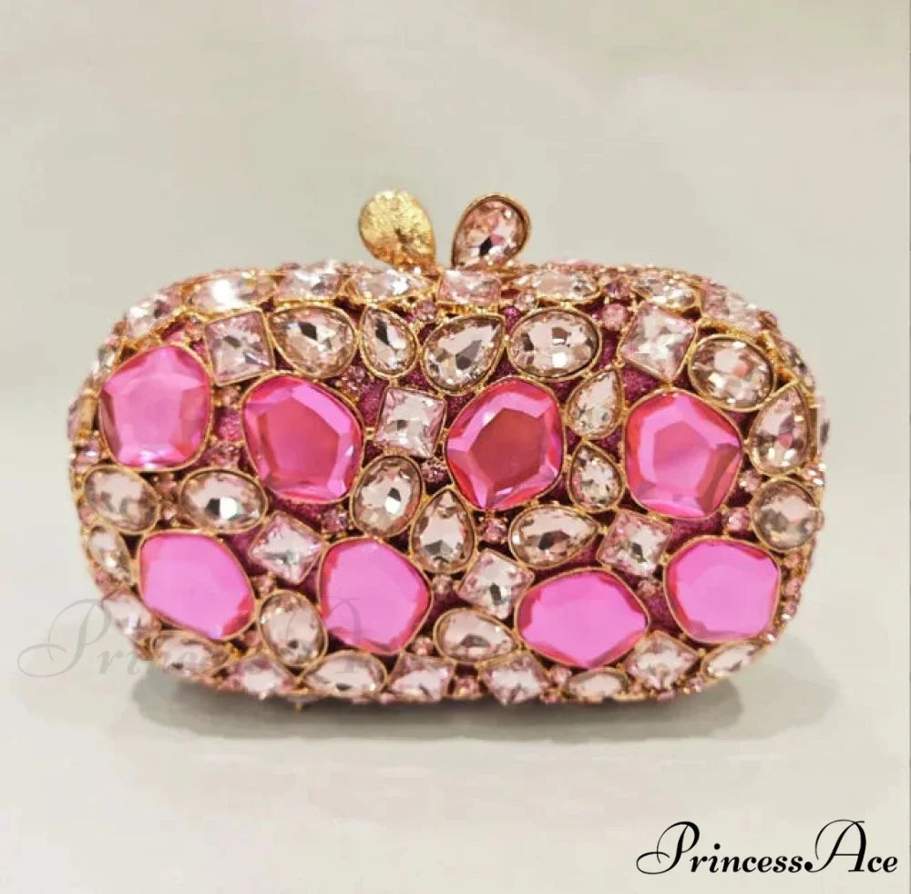 Golden/Silvery Crystal Evening Clutch Wristlet