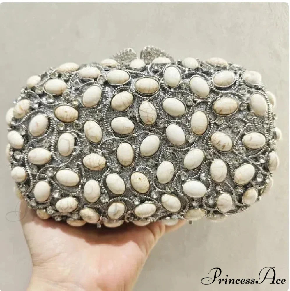 Golden/Silvery Crystal Evening Clutch Wristlet