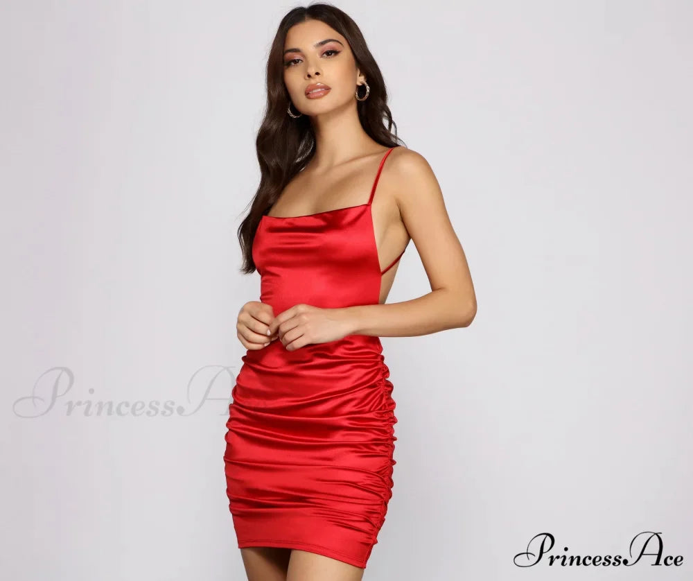Gorgeous Vibe Stylish Satin Mini Dress