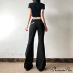 Goth Dark Harajuku High Waist Flare Pants Punk Decor Pants