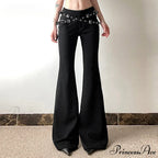Goth Dark Harajuku High Waist Flare Pants Punk Decor Pants
