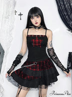 Goth Y2K Pentagram Patchwork Cyber Punk Crop Top