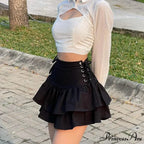 Gothic Cute Lolita Cake Mini Japanese Harajuku Girls Sweet Lace Plaid High Waist Pleated Goth Dark Skirt