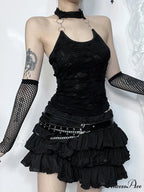 Gothic Halter Backless Cyberpunk Y2K Crop Top